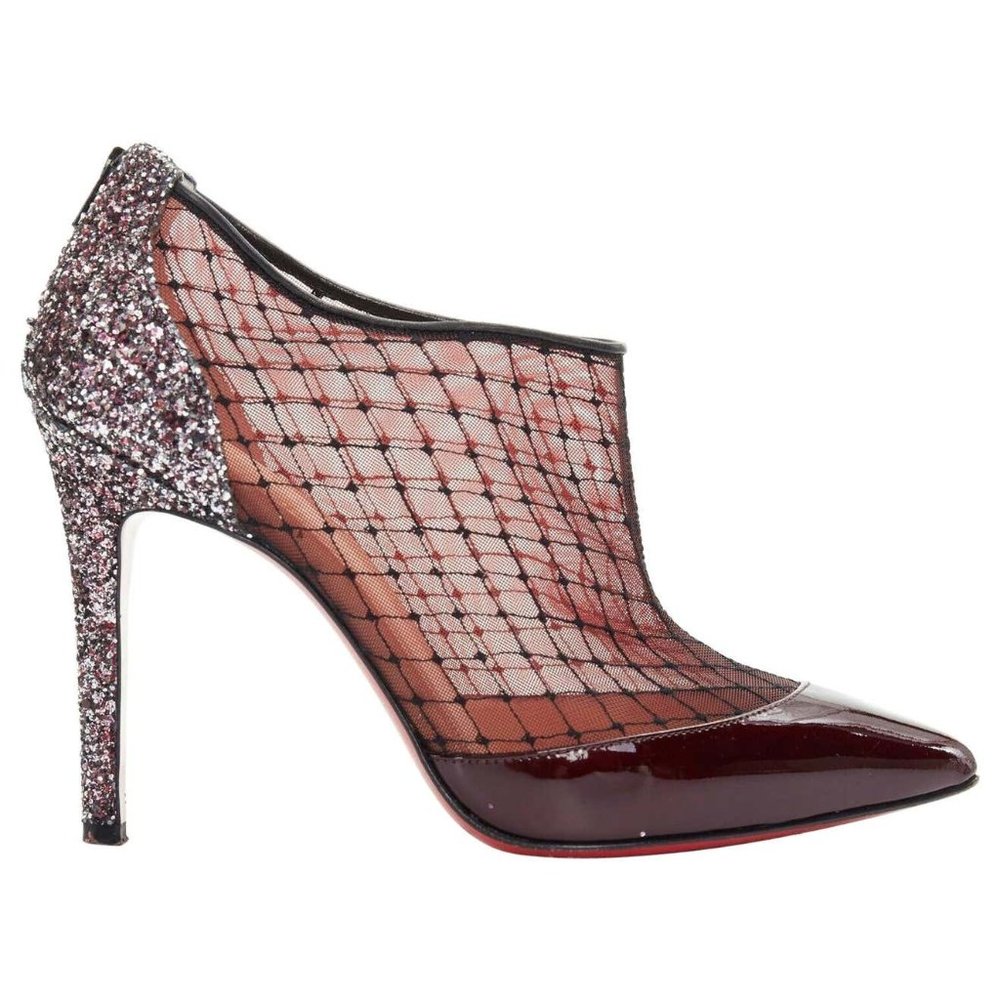 CHRISTIAN LOUBOUTIN Fillette 100 glitter heel bootie, 36.5